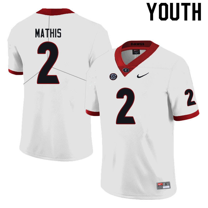 Youth #2 D'Wan Mathis Georgia Bulldogs College Football Jerseys Sale-Black